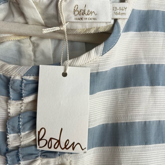 NWT Boden Blue & Cream Ruffled Tiered Sundress - Youth Size 13/14 - Picture 5 of 9